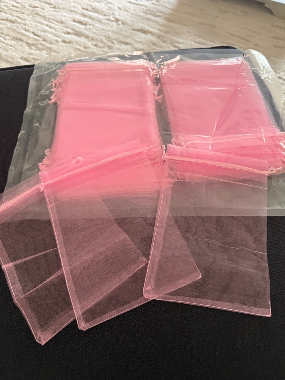 84 Pink Organza 5x7 Drawstring bags
